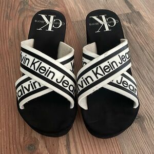 Calvin Klein Wedge Sandals, Size 9